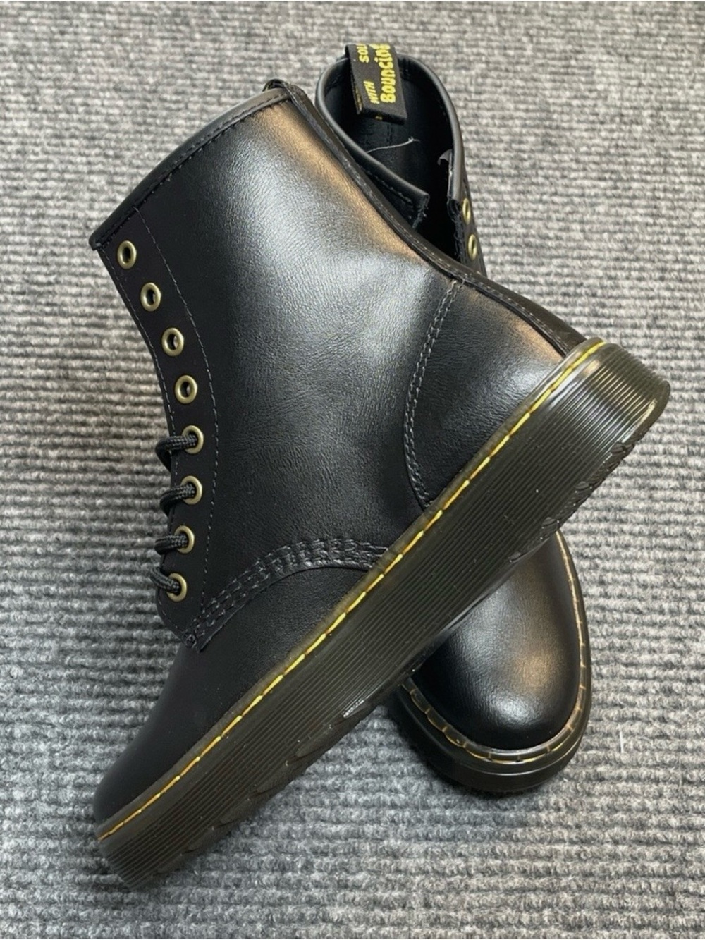 Dr. Martens Zavala Women Size 7 Black Hydro Leather Combat Boots NEW - Picture 5 of 13